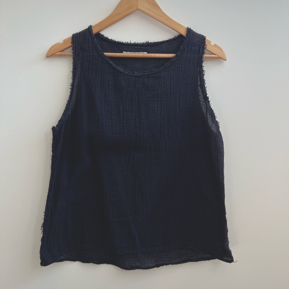 UZI Faded Black Frayed Tank
